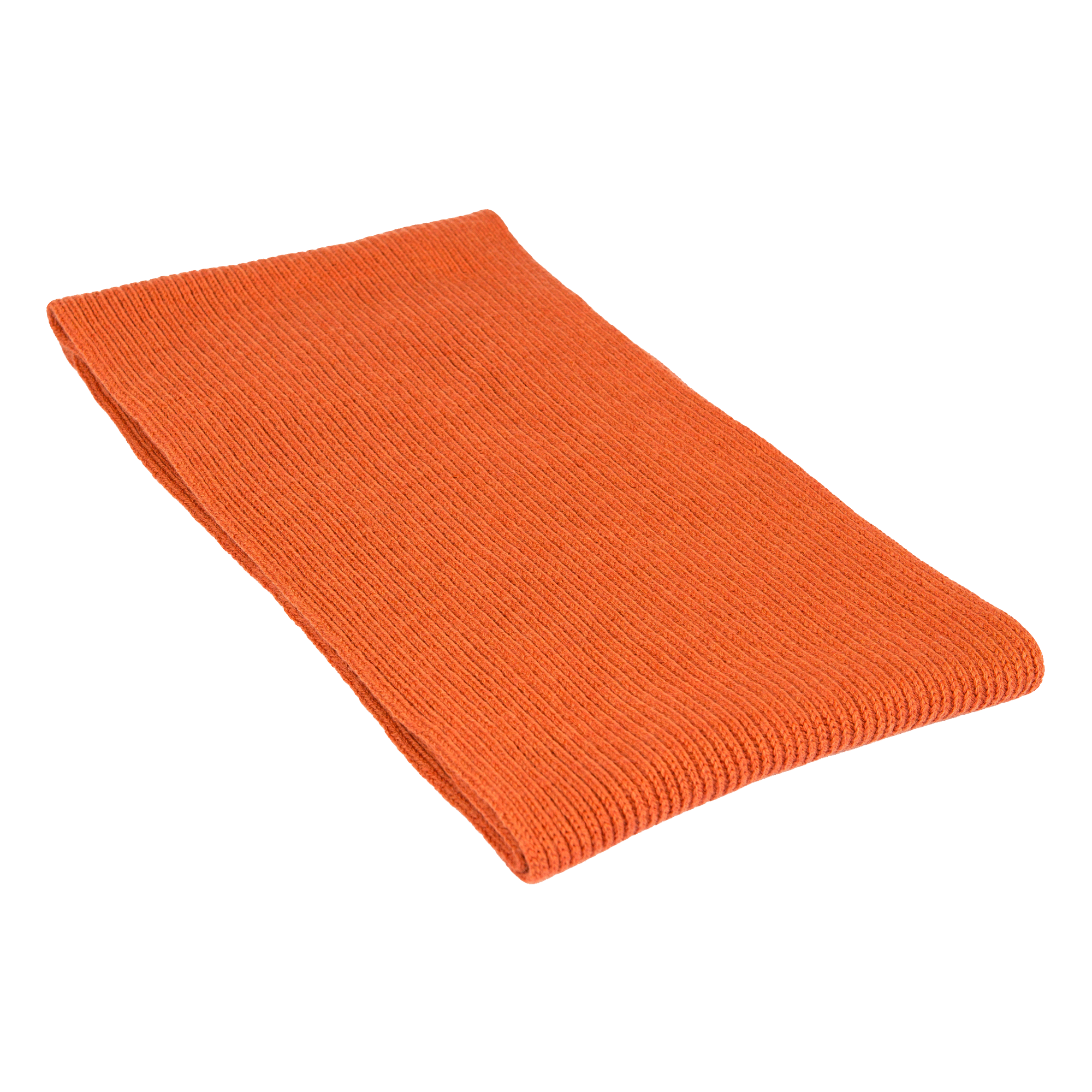 Jennifer Kent Orange Merino Wool Rib Scarf