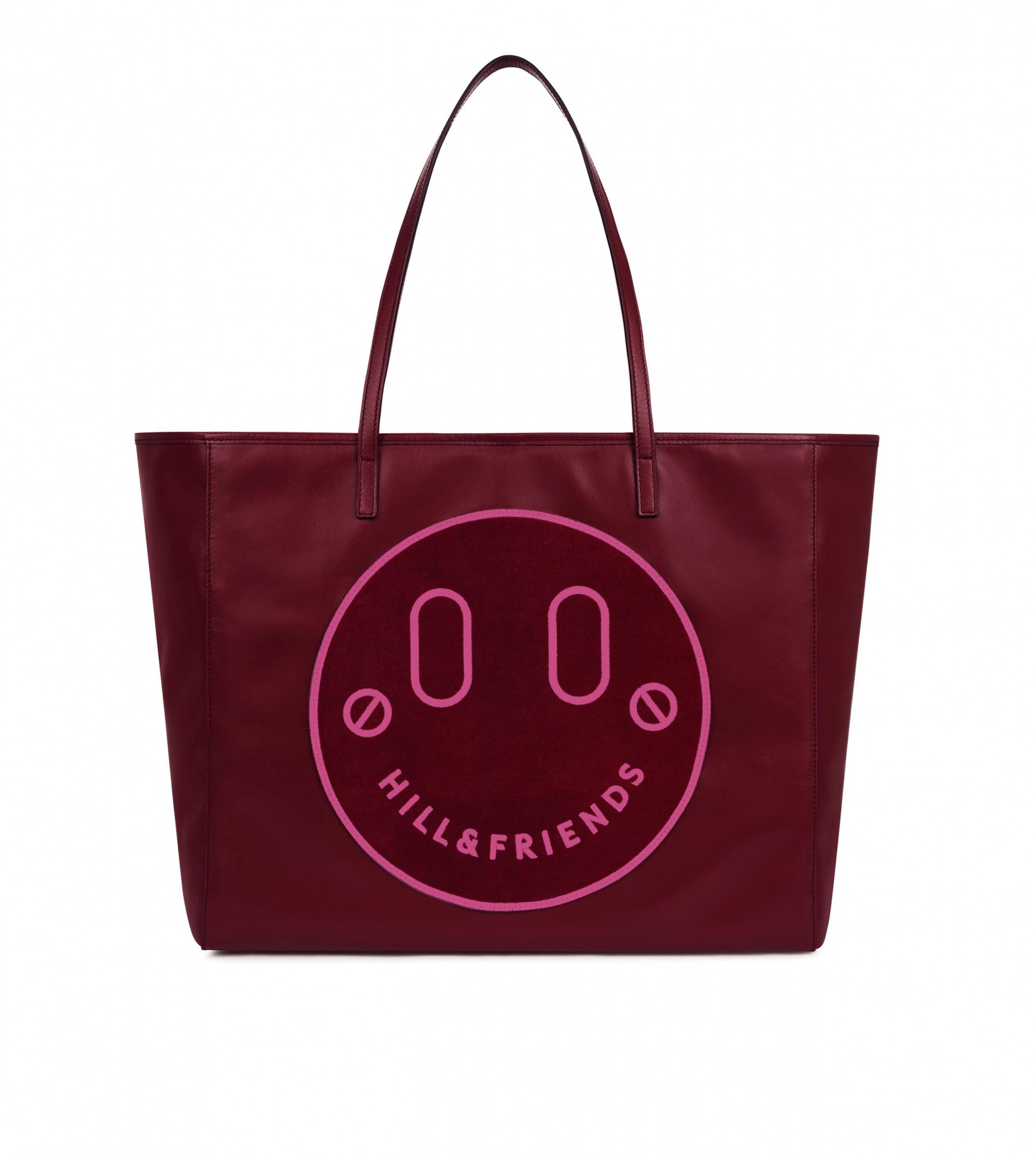 Hill & Friends Oxblood And Pink Slouchy Tote Bag