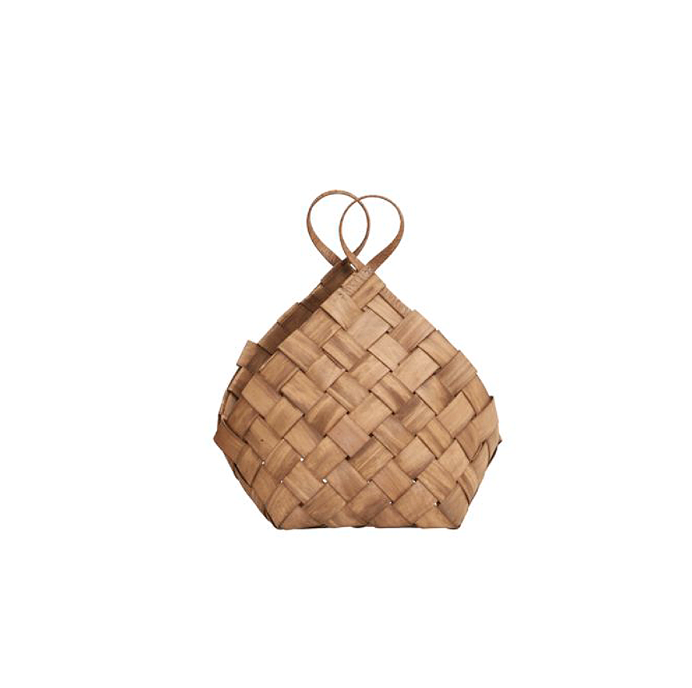 House Doctor Woven Pinetree Conical Basket with Handles - Small