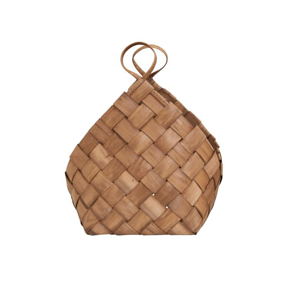 House Doctor Medium Woven Pinetree Conical Basket With Handles