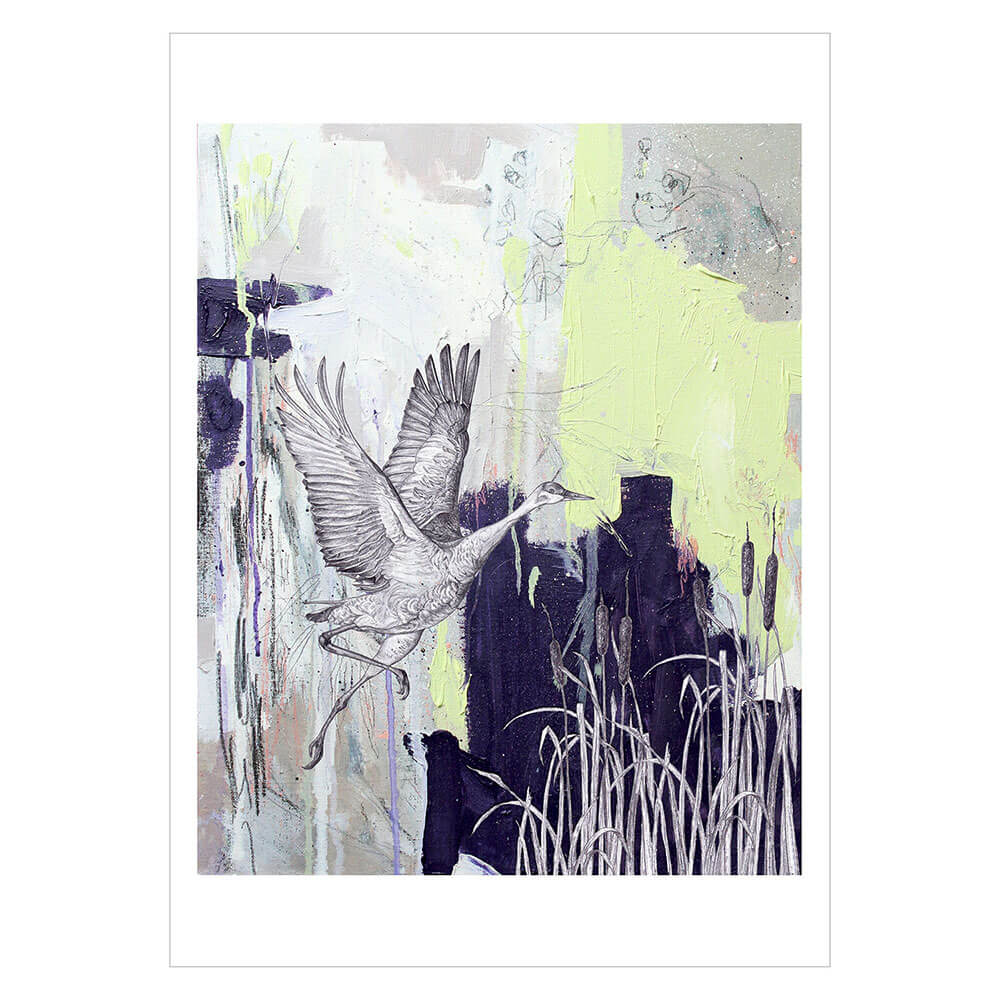 sky siouki Sandhill Crane Giclée A3 Print