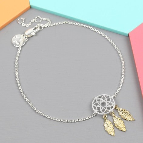 Lisa Angel  Silver & Gold Dream Catcher Bracelet