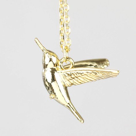 Lisa Angel Gold Hummingbird Necklace