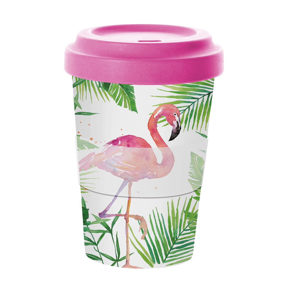 PPD Tropical Flamingo Bamboo Travel Mug