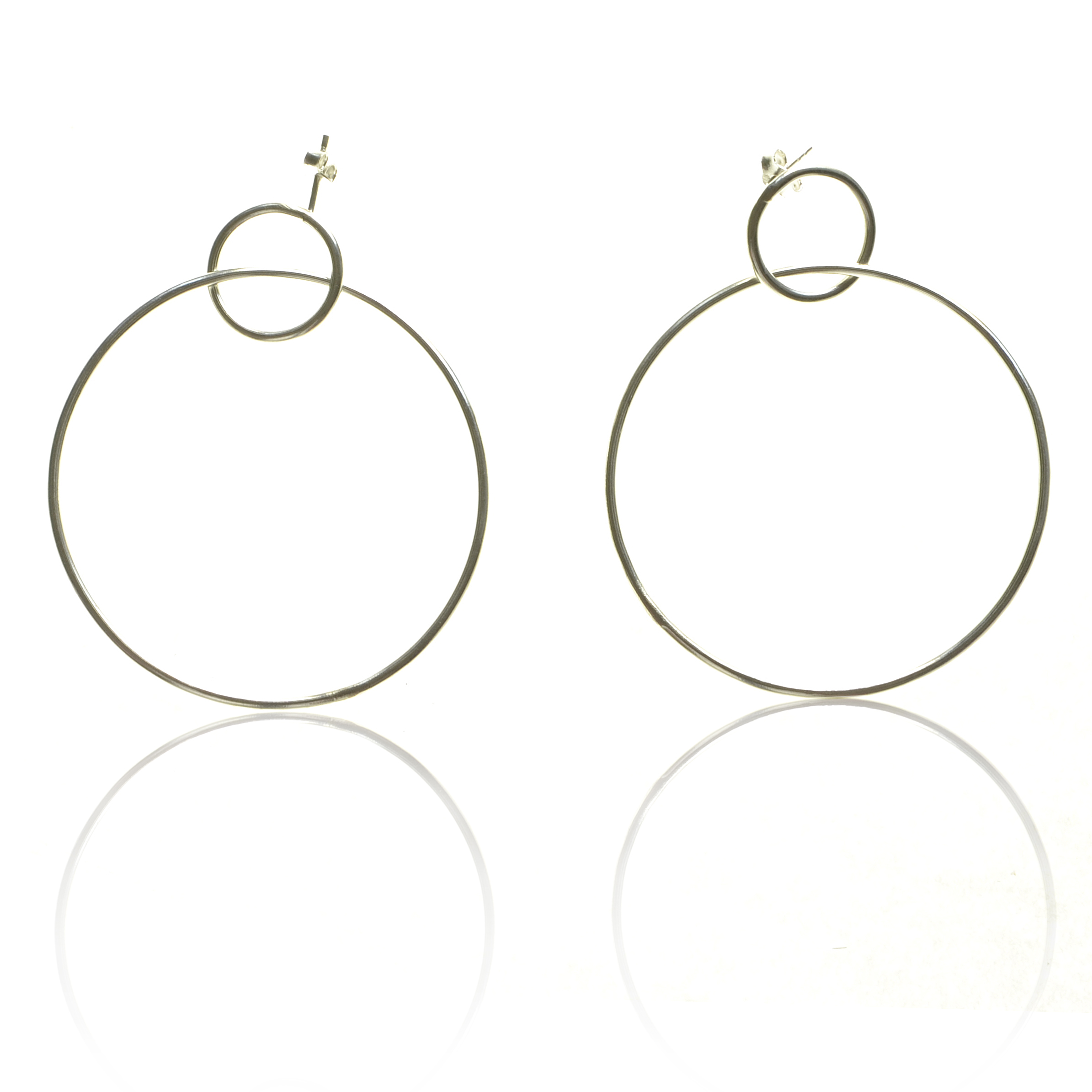 CollardManson Silver 925  Double Circle Hoop Earrings