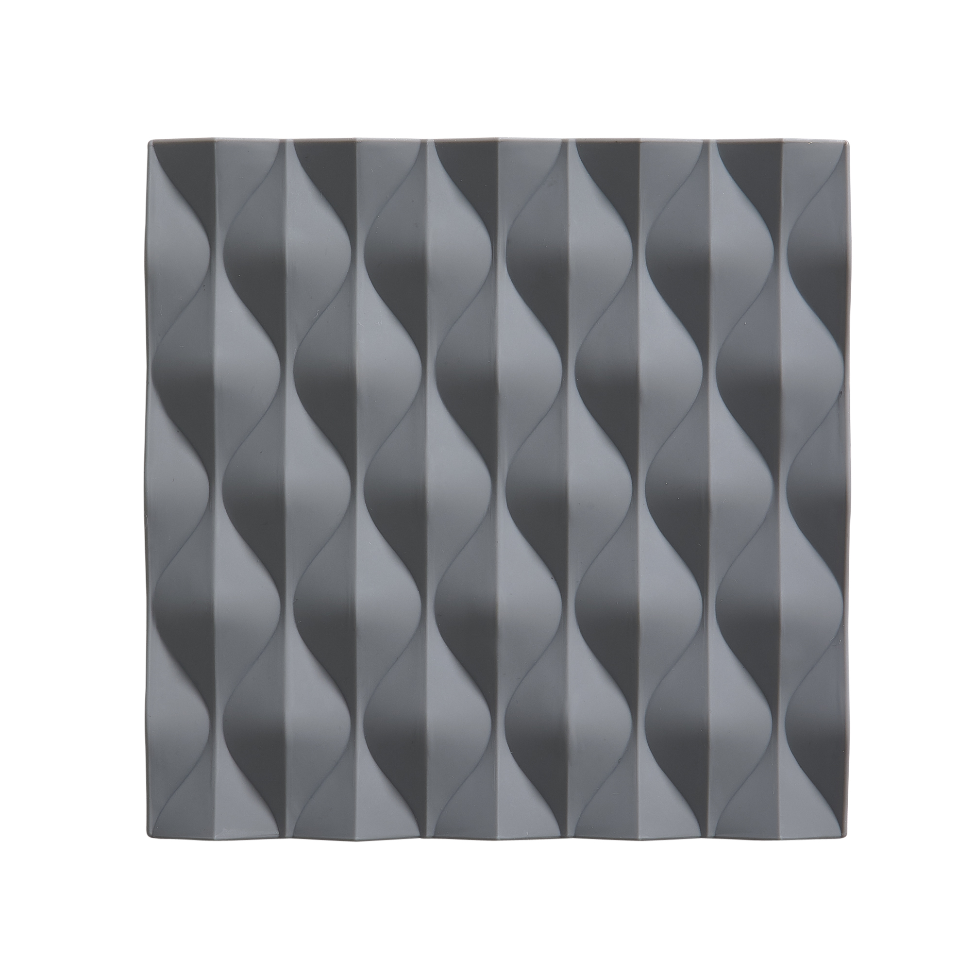 Zone Denmark Cool Grey Wave Silicone Origami Trivet 