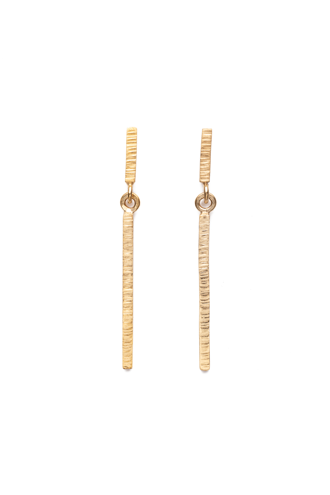 Blackbird Jewellery 9ct Gold Vermeil High Line Drop Bar Stud Earrings