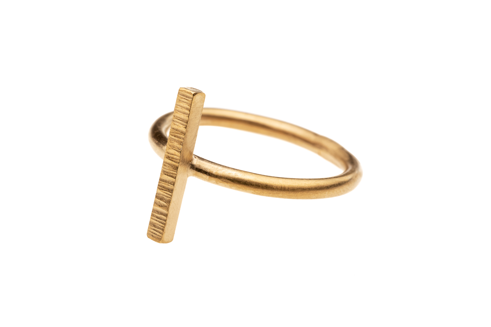 Blackbird Jewellery 9ct Gold Vermeil High Line Vertical Bar Ring 