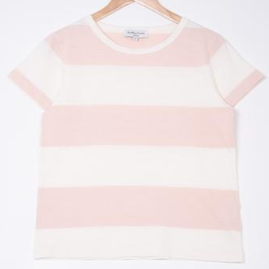 ymc-pink-ecru-wide-stripe-tee