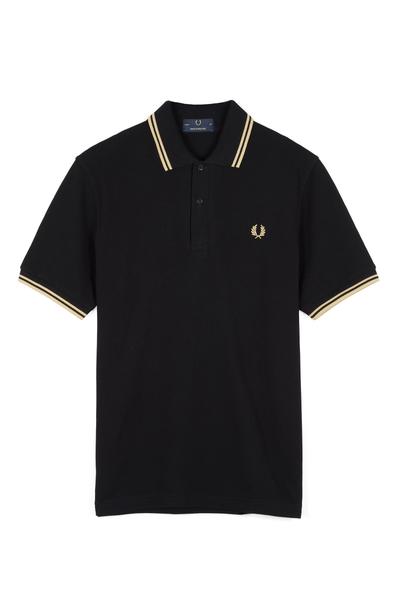 Fred Perry Black Champagne Fred Perry Twin Tipped M 12 Polo Shirt 