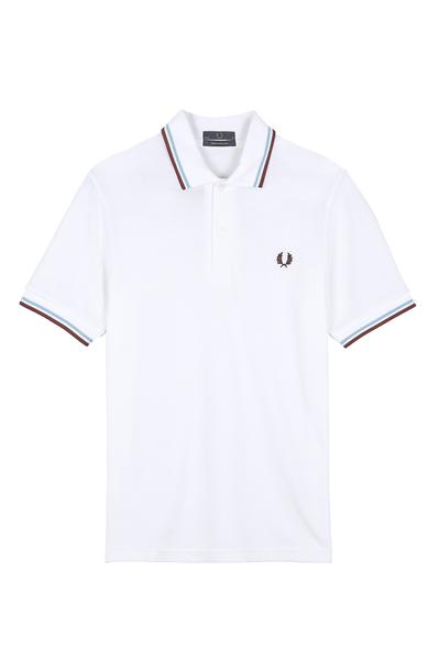 Fred Perry White Ice Maroon Fred Perry Twin Tipped M 12 Polo Shirt 