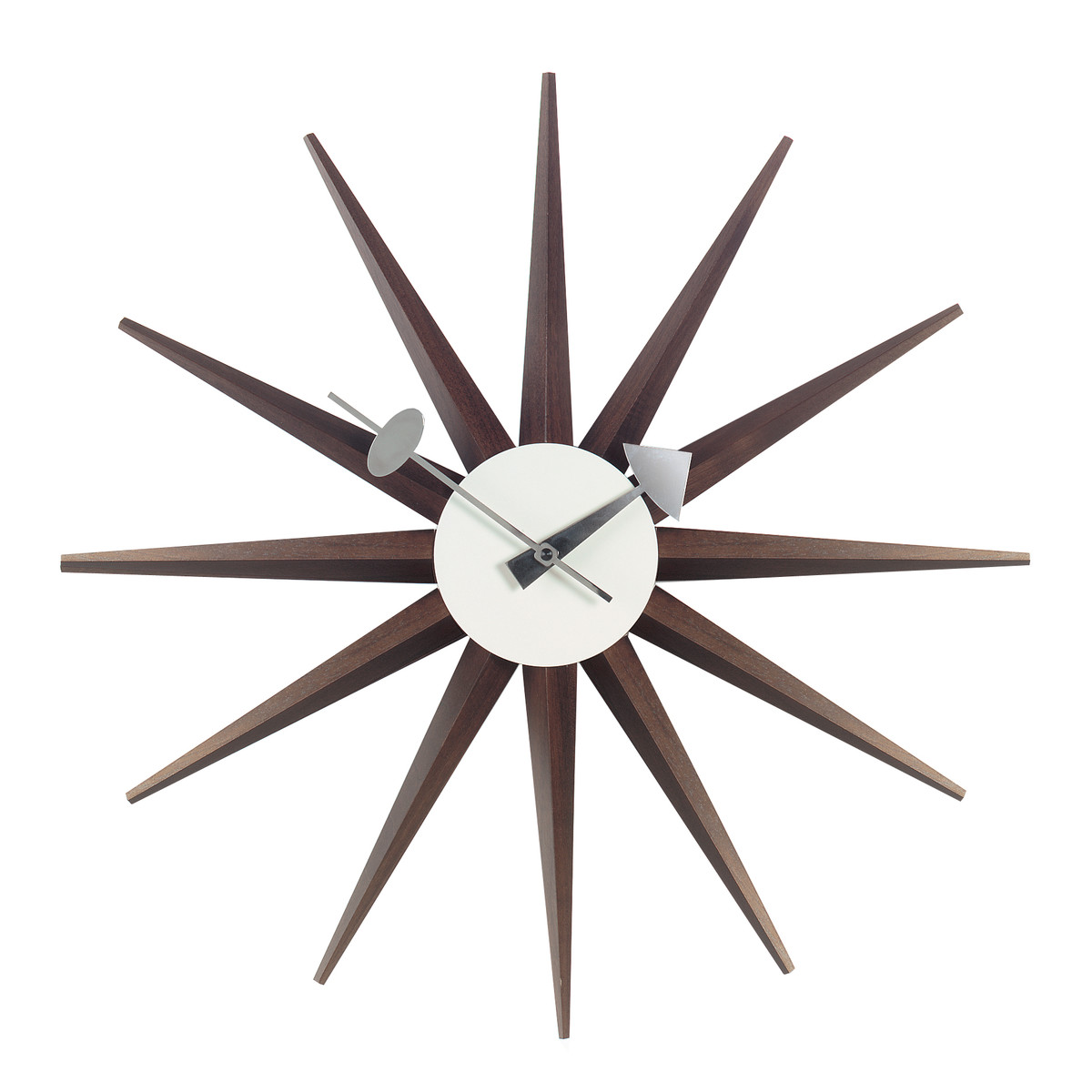 Vitra Walnut Sunburst Wall Clock 