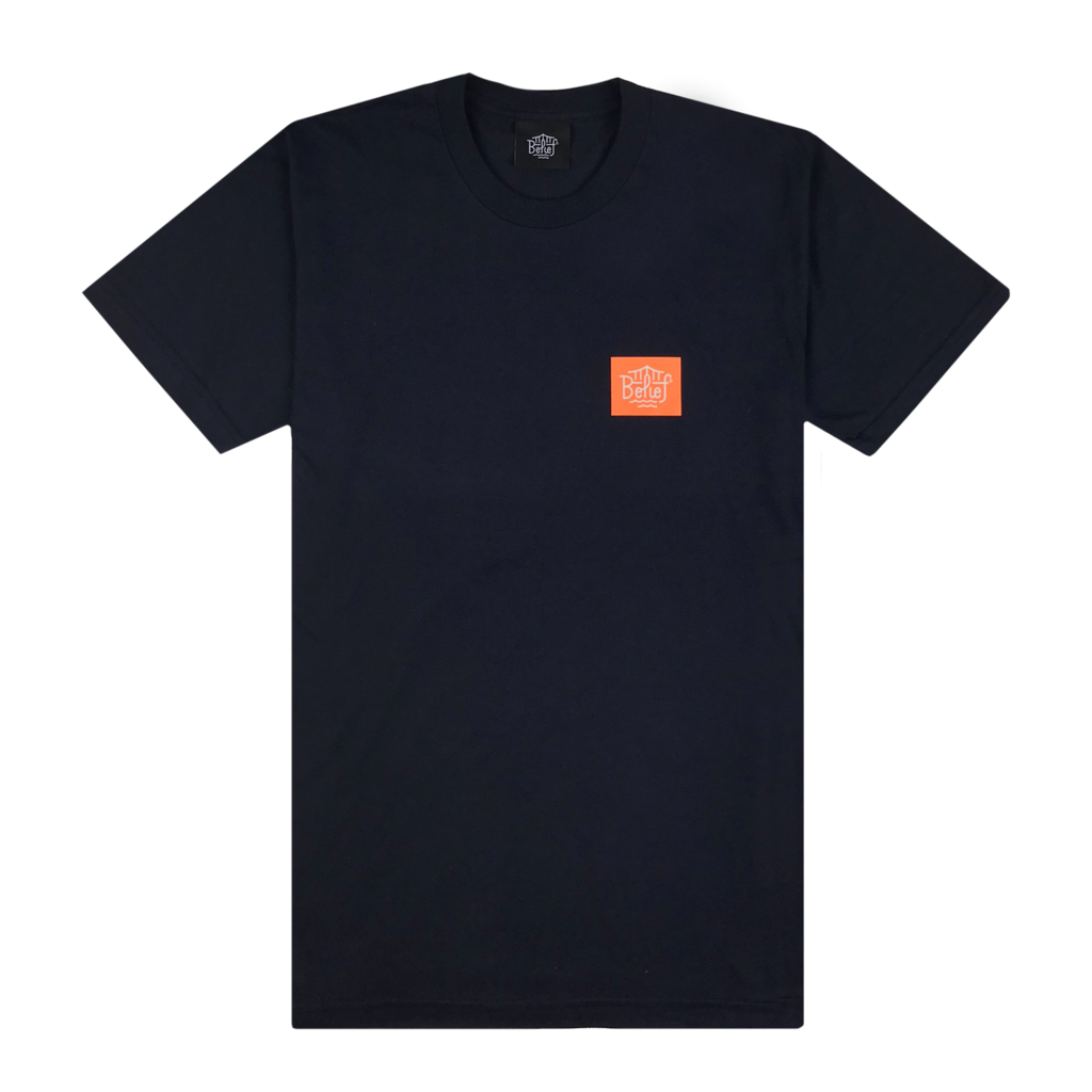 Belief NYC Navy Box Logo Tee