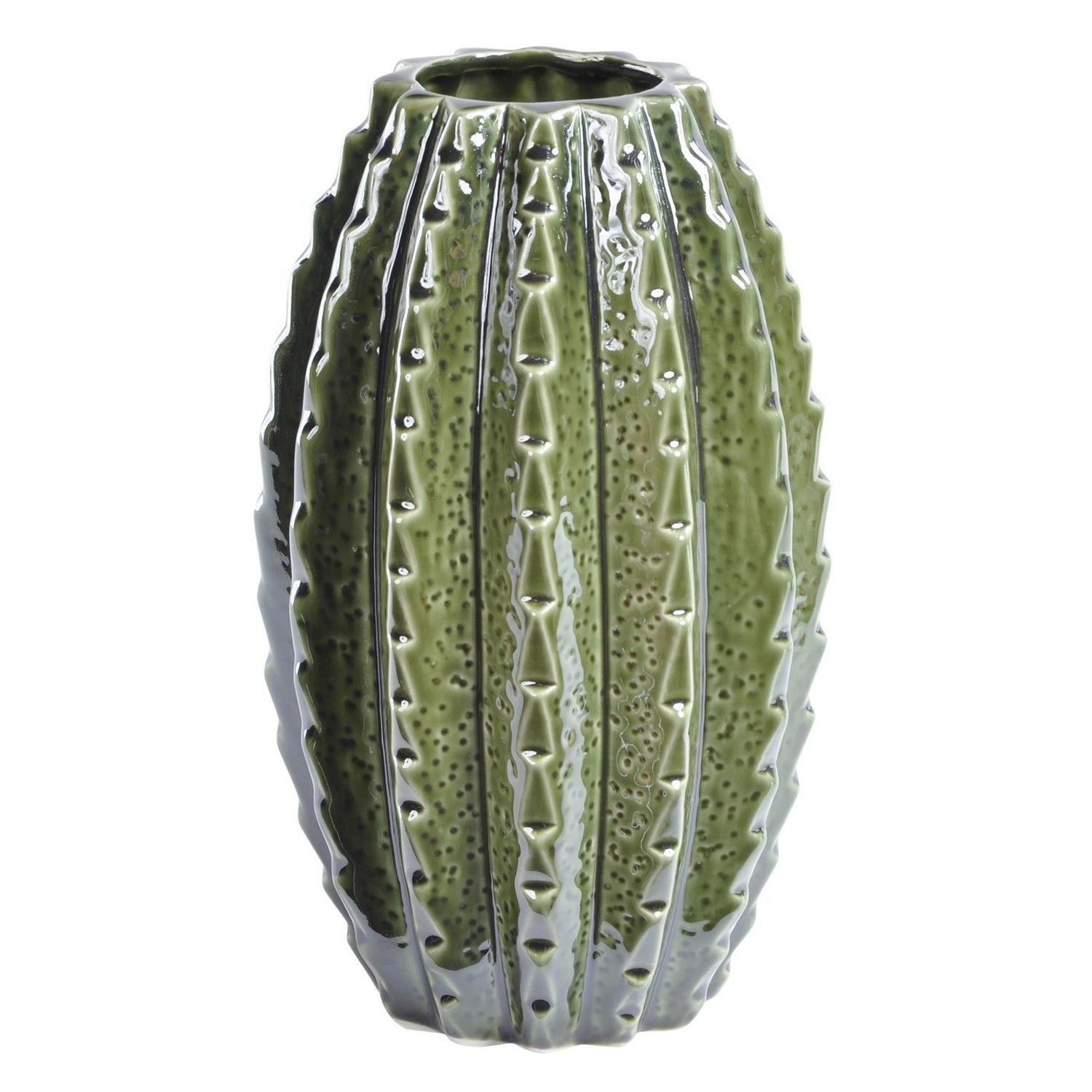 The Libra Company Large Green Ceramic Cactus Vase