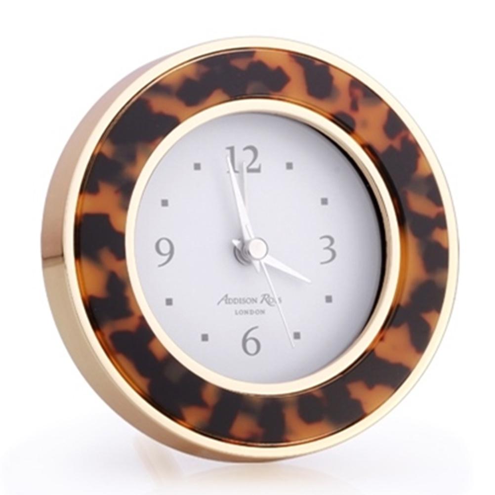 Addison Ross Round Tortoiseshell Alarm Clock