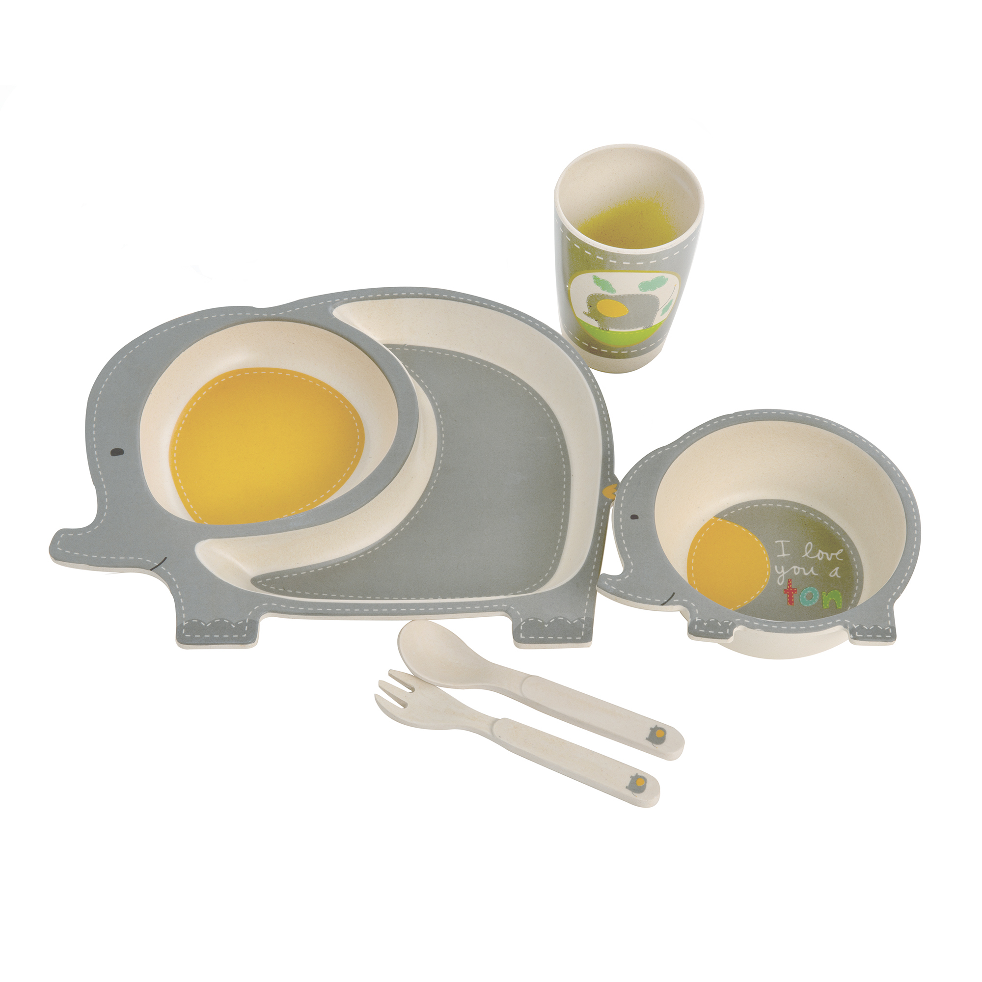 Eddingtons Ltd Elephant Eco Bamboo 5 Piece Children's Dining Set