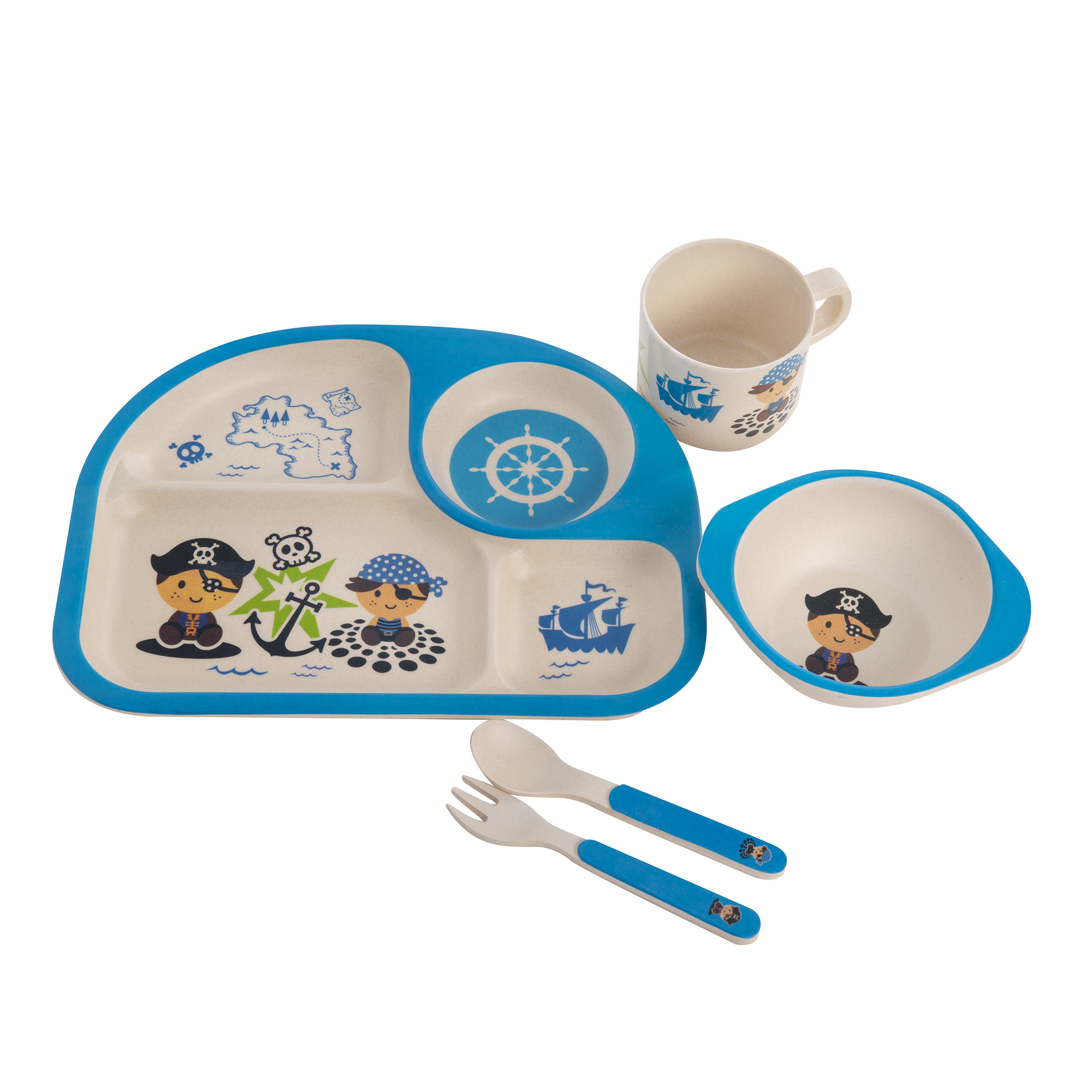 Eddingtons Ltd Pirate Eco Bamboo 5 Piece Children's Dining Set