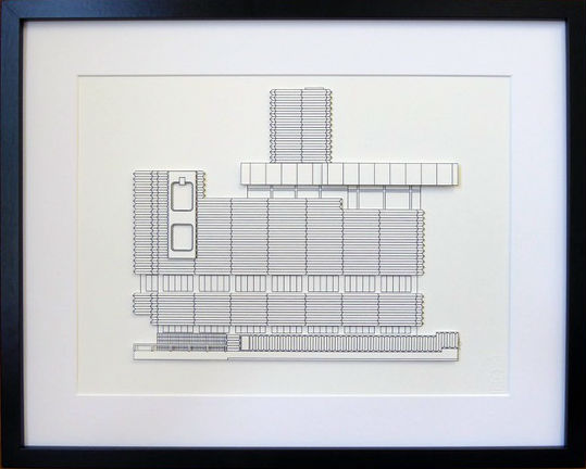 minima. A3 Signal Box Birmingham 3D Illustration Framed 