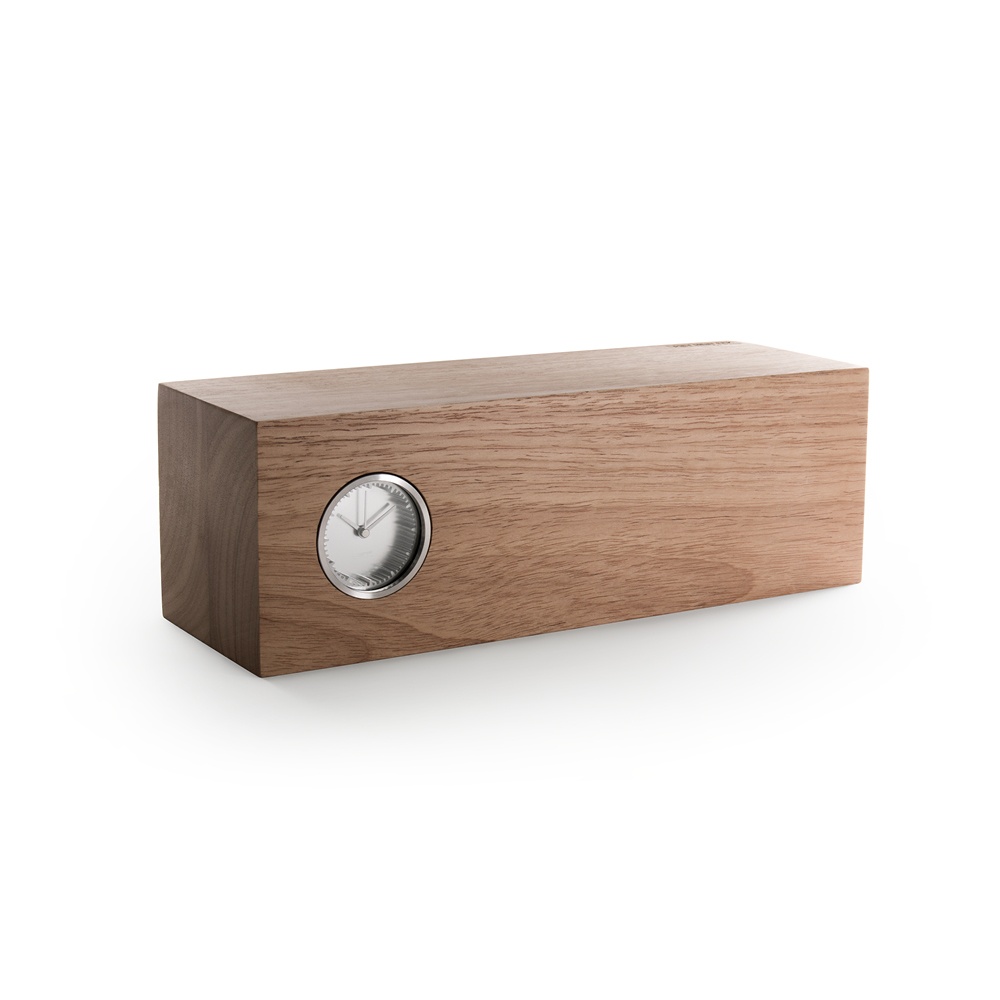 Leff Amsterdam Natural Hevea & Stainless Steel Piet Hein Eek Tube Wood Clock 