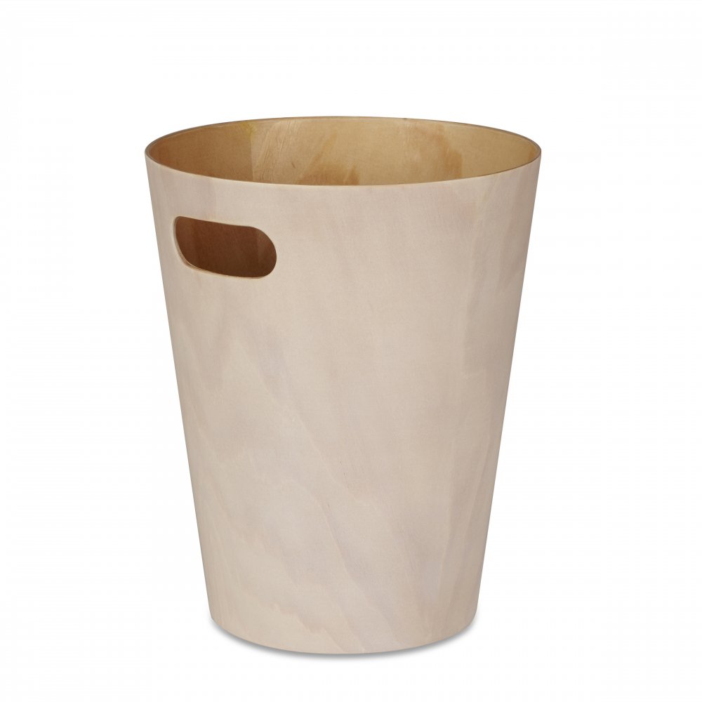 Umbra White & Natural Woodrow Waste Bin 