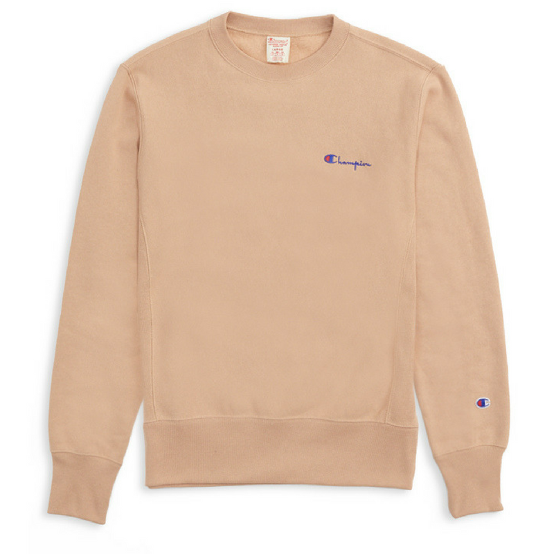 Champion Tan Reverse Weave Small Logo Crew Sweatshirt