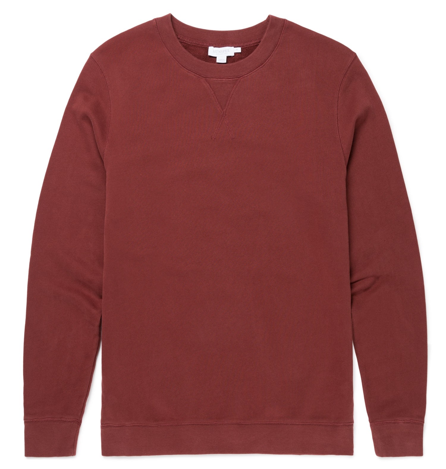 Sunspel Claret Loopback Crew Sweatshirt