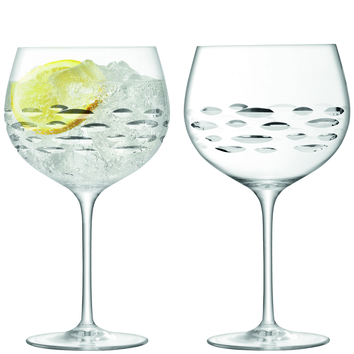 LSA International Set Of 2 Shoal Cut Gin Balloon Glass 