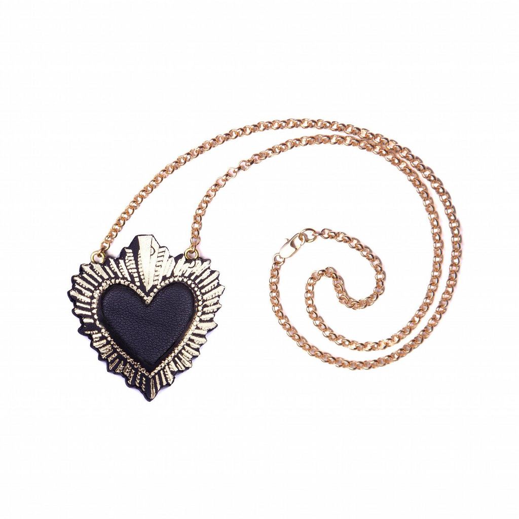 Rosita Bonita  Black Sacred Heart Necklace