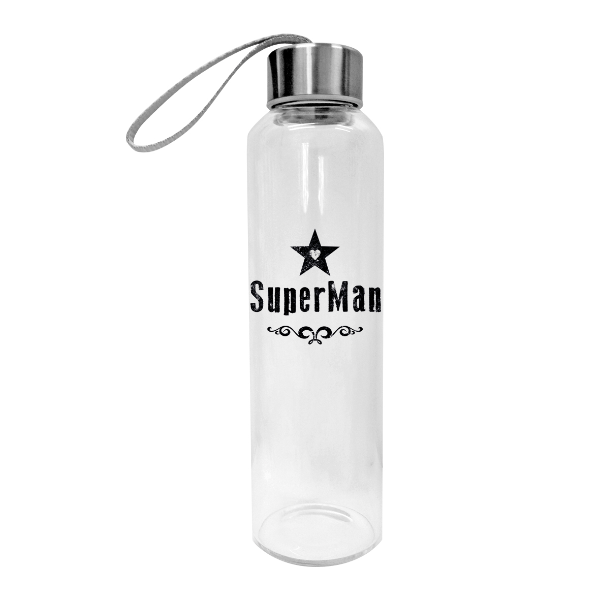 Paper Products Designs Superman Glass Bottle 