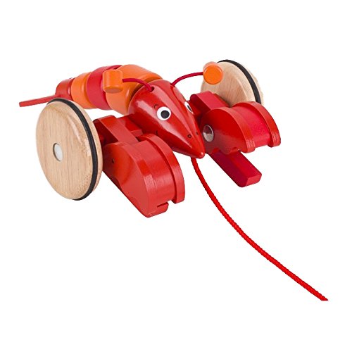 Goki Pull Along Wooden Toy Lobster