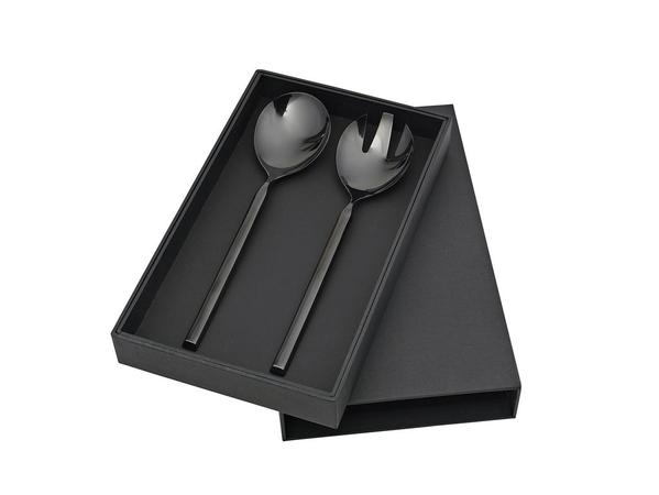 Broste Copenhagen Titanium Black Stainless Steel Salad Serving Set 