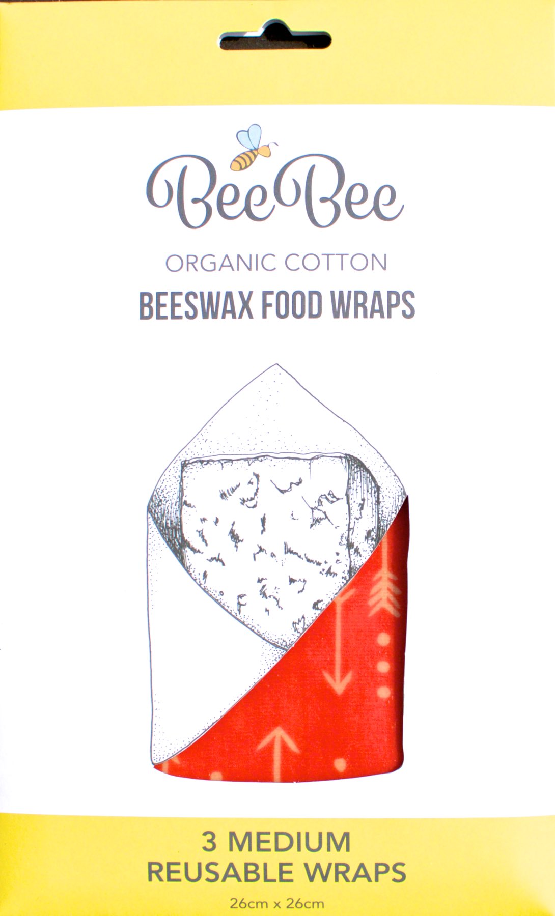 BeeBee Wraps 3 Mixed Size Beeswax Food Wraps