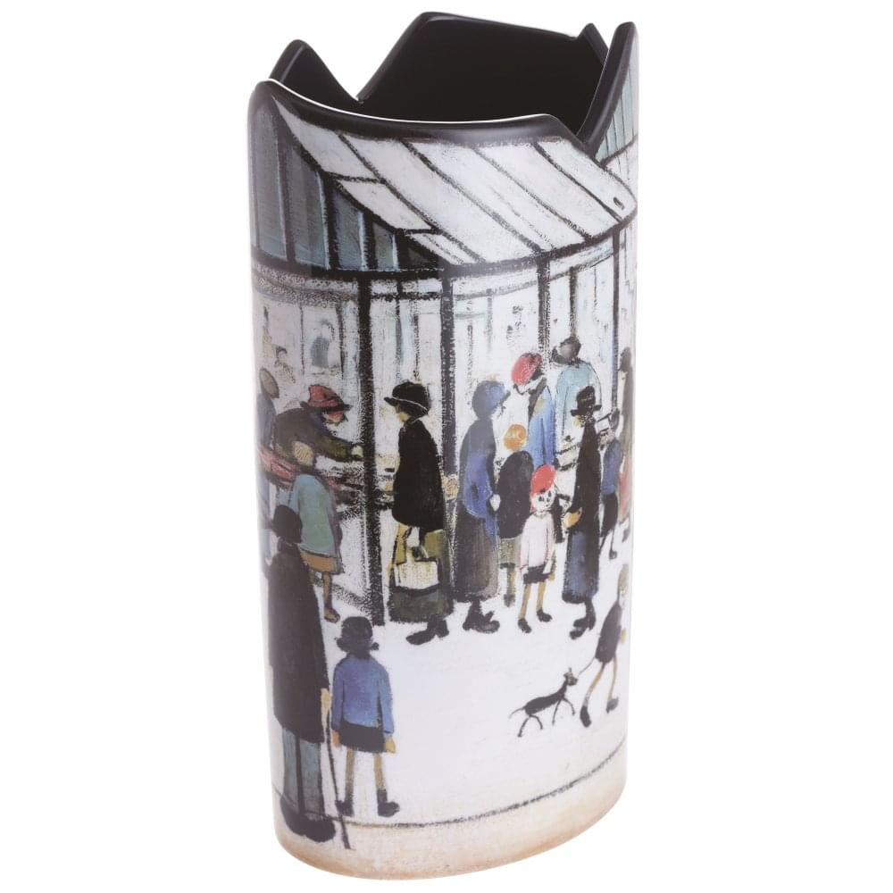 Dartington Crystal John Beswick Lowry Market Scene Vase