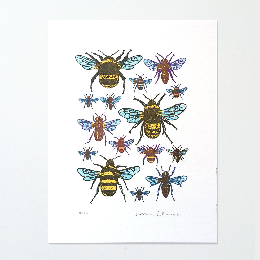 John Dilnot Bees Mini Print