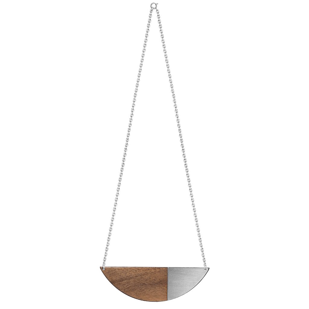 A New Form The Alexandra Necklace in Brushed Steel