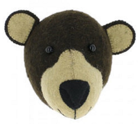 Fiona Walker England Mini Felt Bear Head