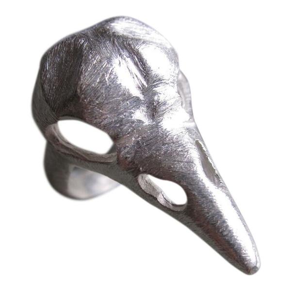 Window Dressing The Soul 925 Brushed Silver Bird Skull Ring