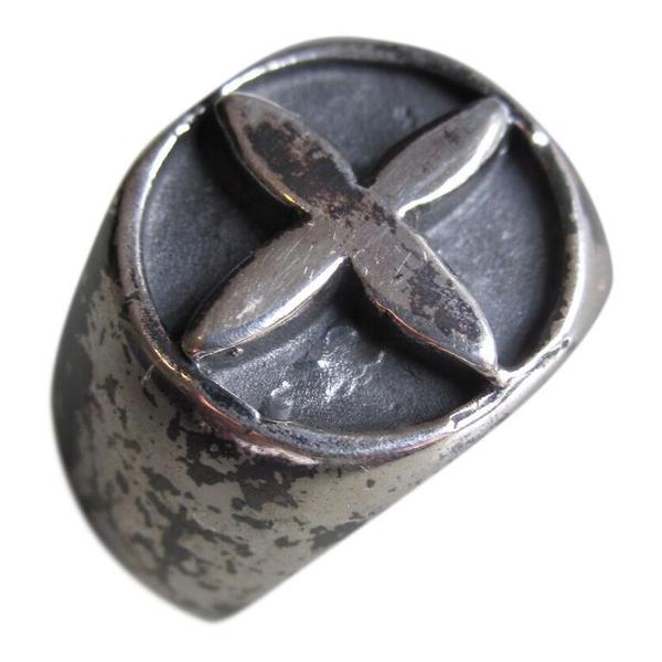 CollardManson 925 Silver Oxidised Cross Ring