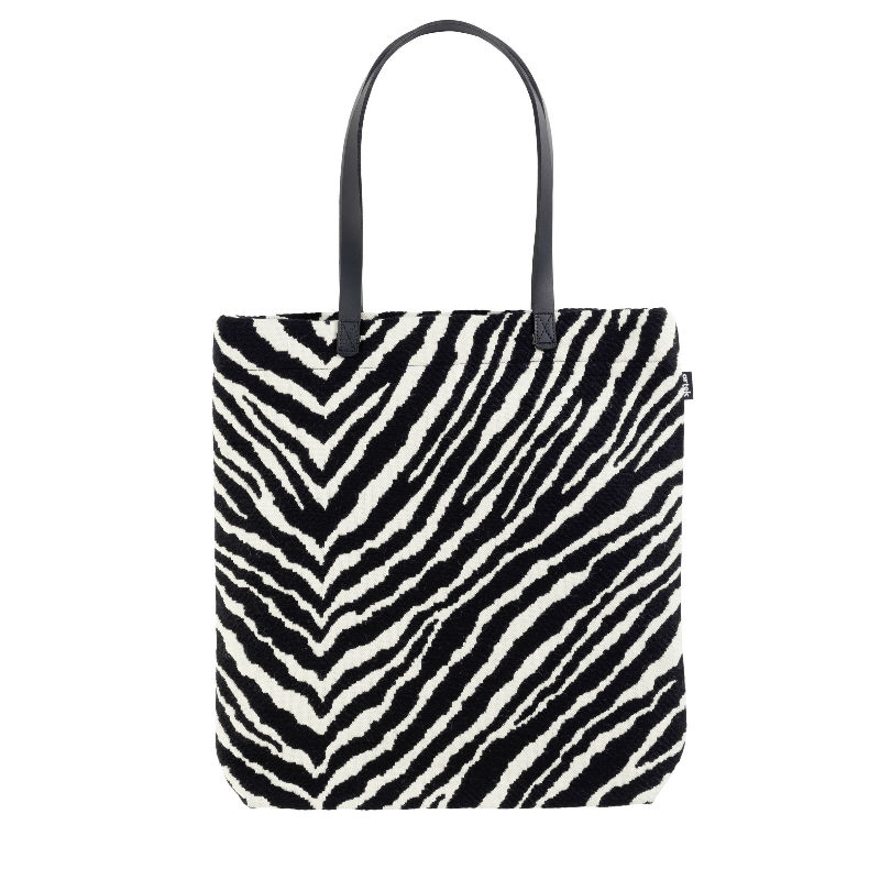 Artek Zebra Tote Bag With Leather Handle 