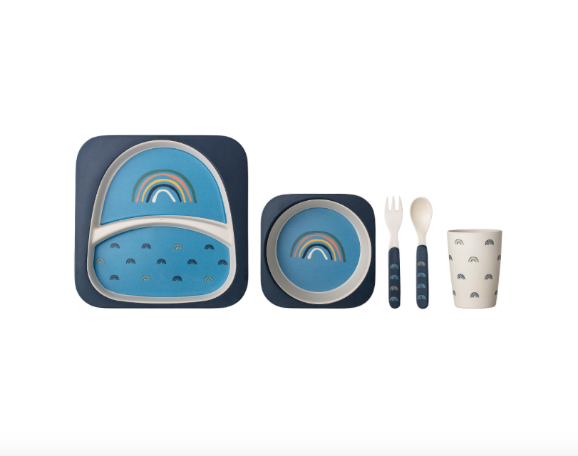 Bloomingville Children's Blue Rainbow Tableware Set 