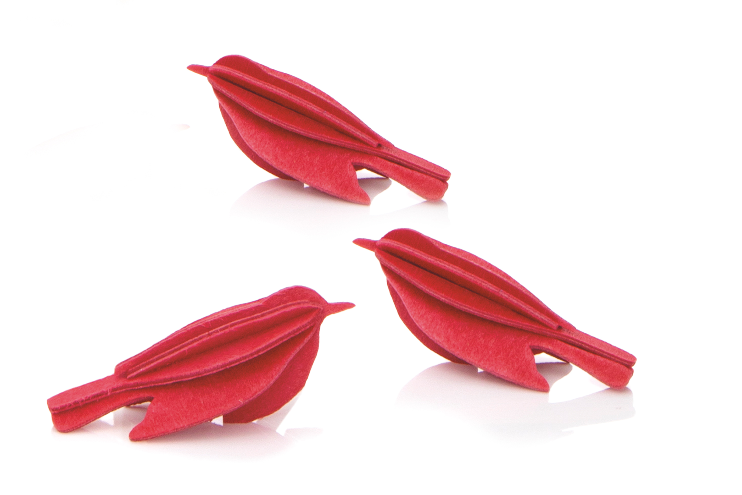 Lovi Set Of 3 Red Minibirds