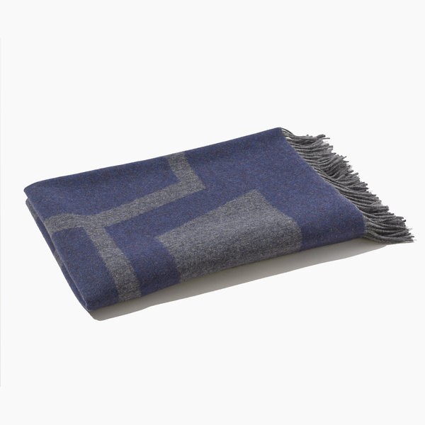 Catharina Mende Travel Blanket, Deepblue Turtle Woven Merino & Yak 