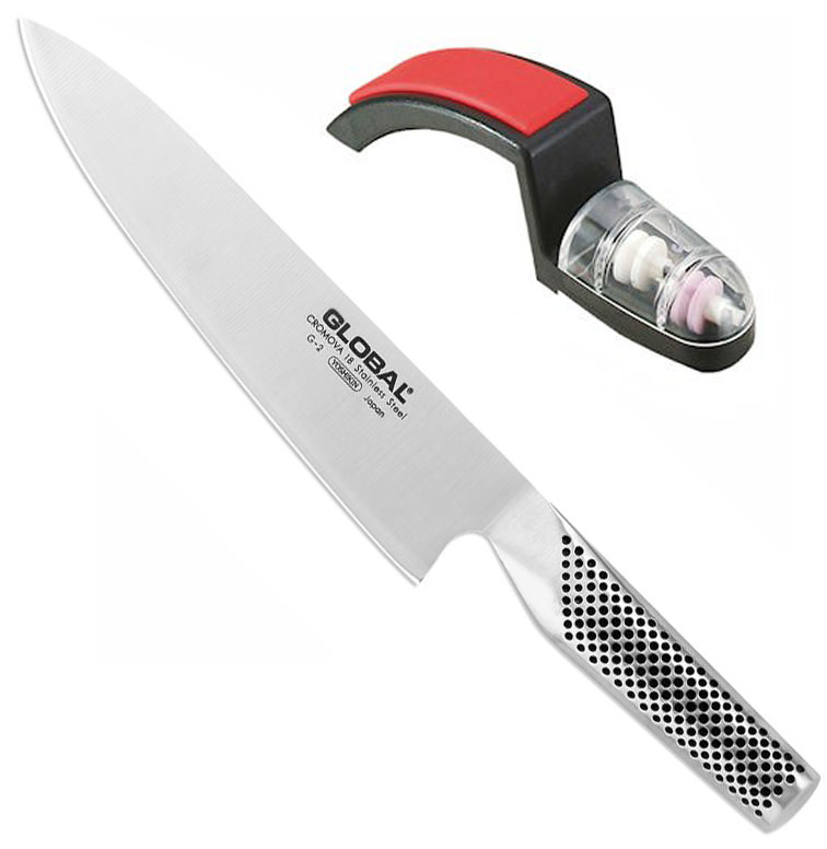 Global Grunwerg G-2 G-2220br Chefs Knife With Sharpener 