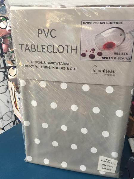 Le Chateau PVC Tablecloth Spot Grey