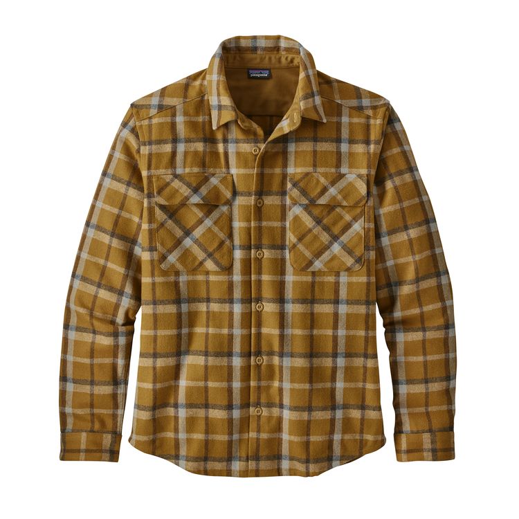 Patagonia Kastanos Brown Recycled Wool Rebel Plaid Shirt