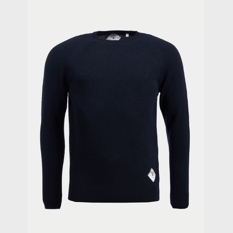 Barbour Beacon Navy Lambswool Crew Knit