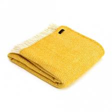 Tweedmill Yellow Beehive Pure New Wool Throw 150cm x 183cm