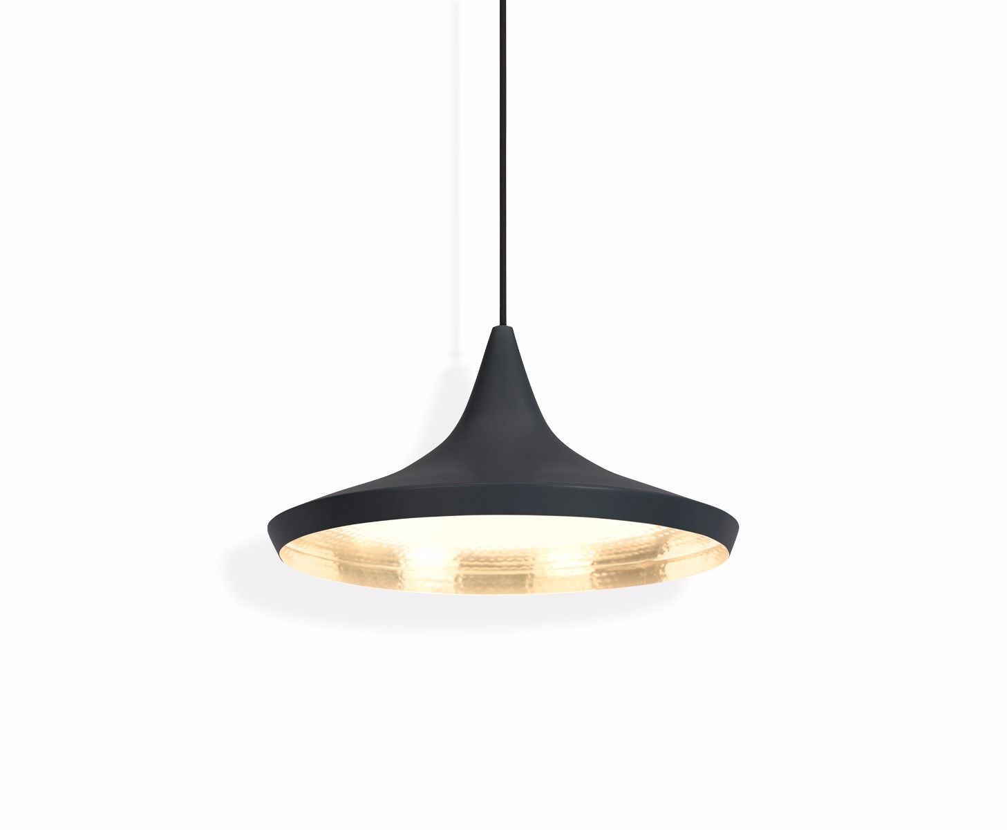 Tom Dixon Golden Interior Beat Wide Pendant Black Lamp 