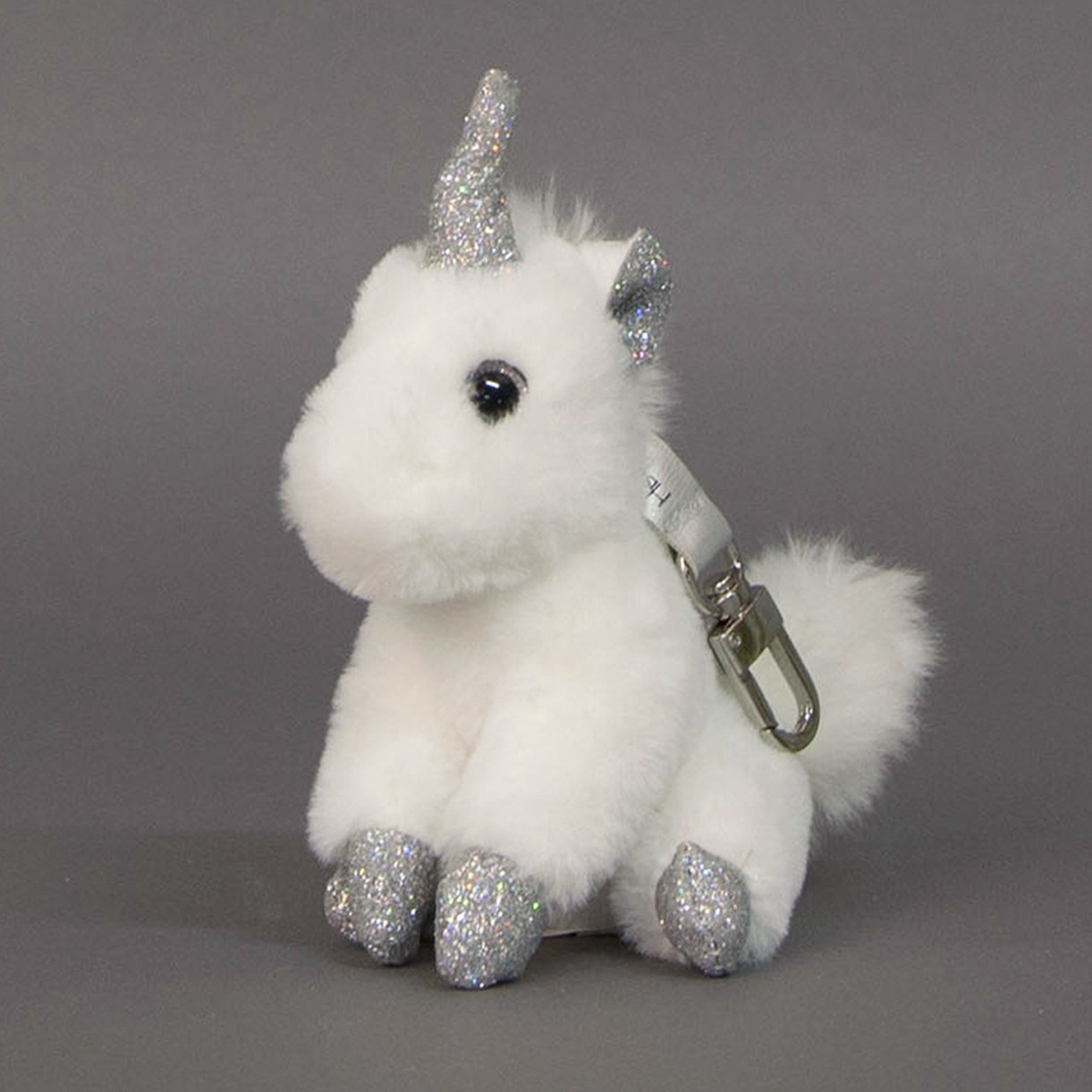 Histoire D'ours Silver Horn White Unicorn Keychain
