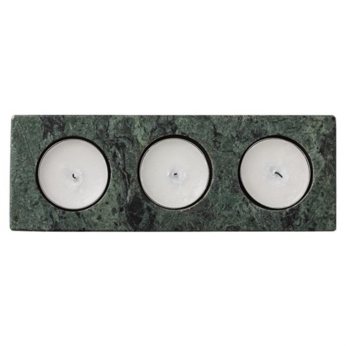 Lene Bjerre Rectangular Green Marble Tealight Holder